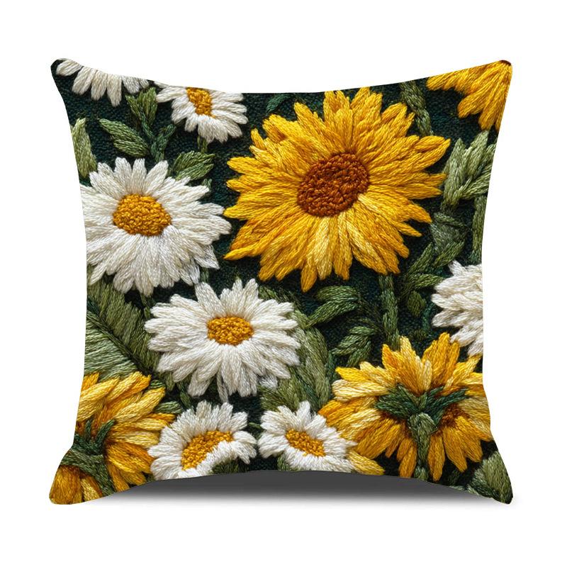 Sunflower Pillowcase Art Series Summer Sofa Pillowcase Bedroom Decoration Bedside Sunflower Pillow