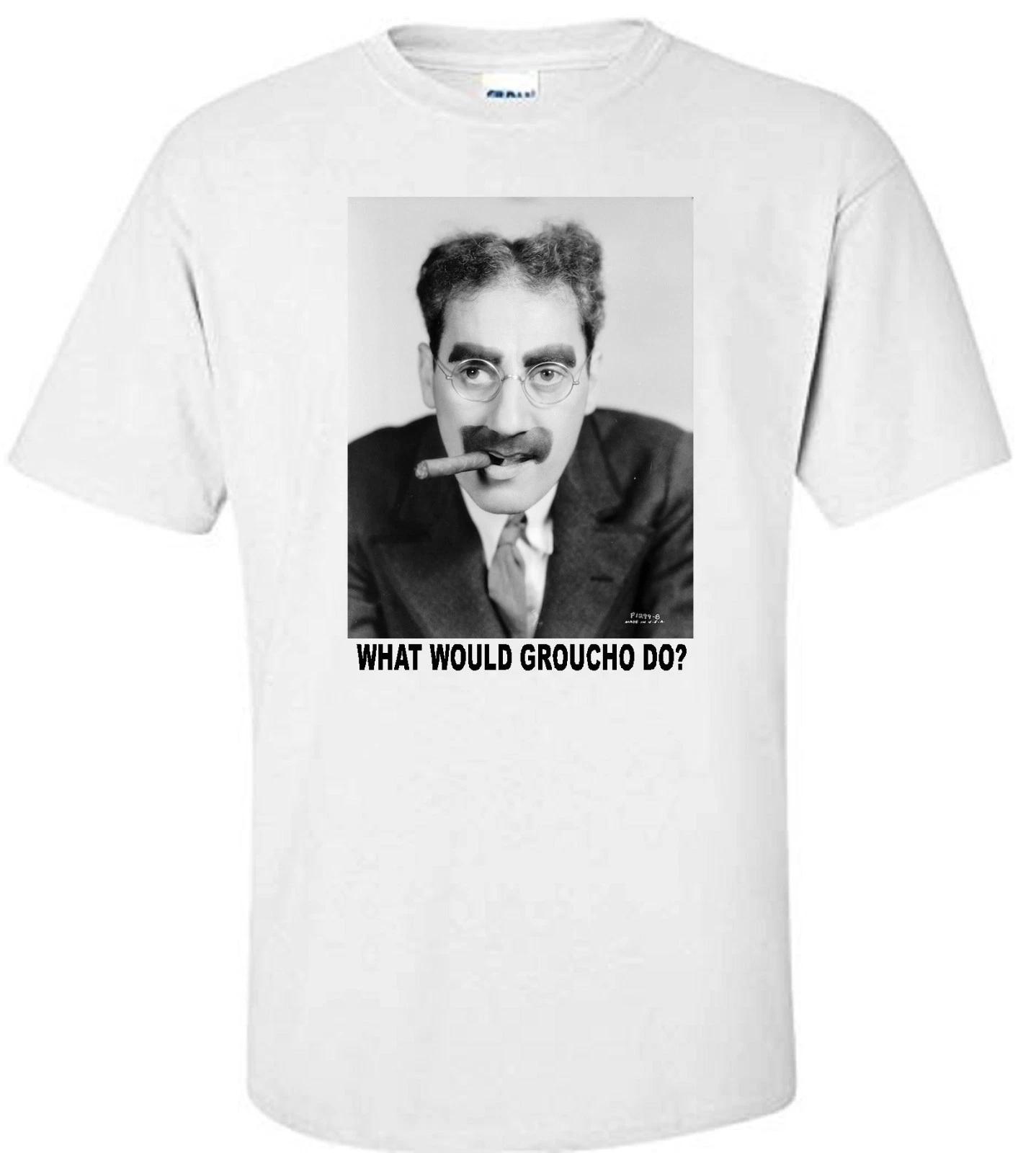 GROUCHO MARX WWD?  MARX BROTHERS COMEDY MOVIE WHITE T-shirt S