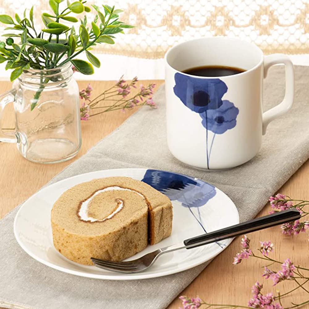 NARUMI Spring Field Mug, 330cc, Blue Anemone Design, Microwave and Dishwasher Safe, Made In Japan, Gift Box Included, 52188-2956