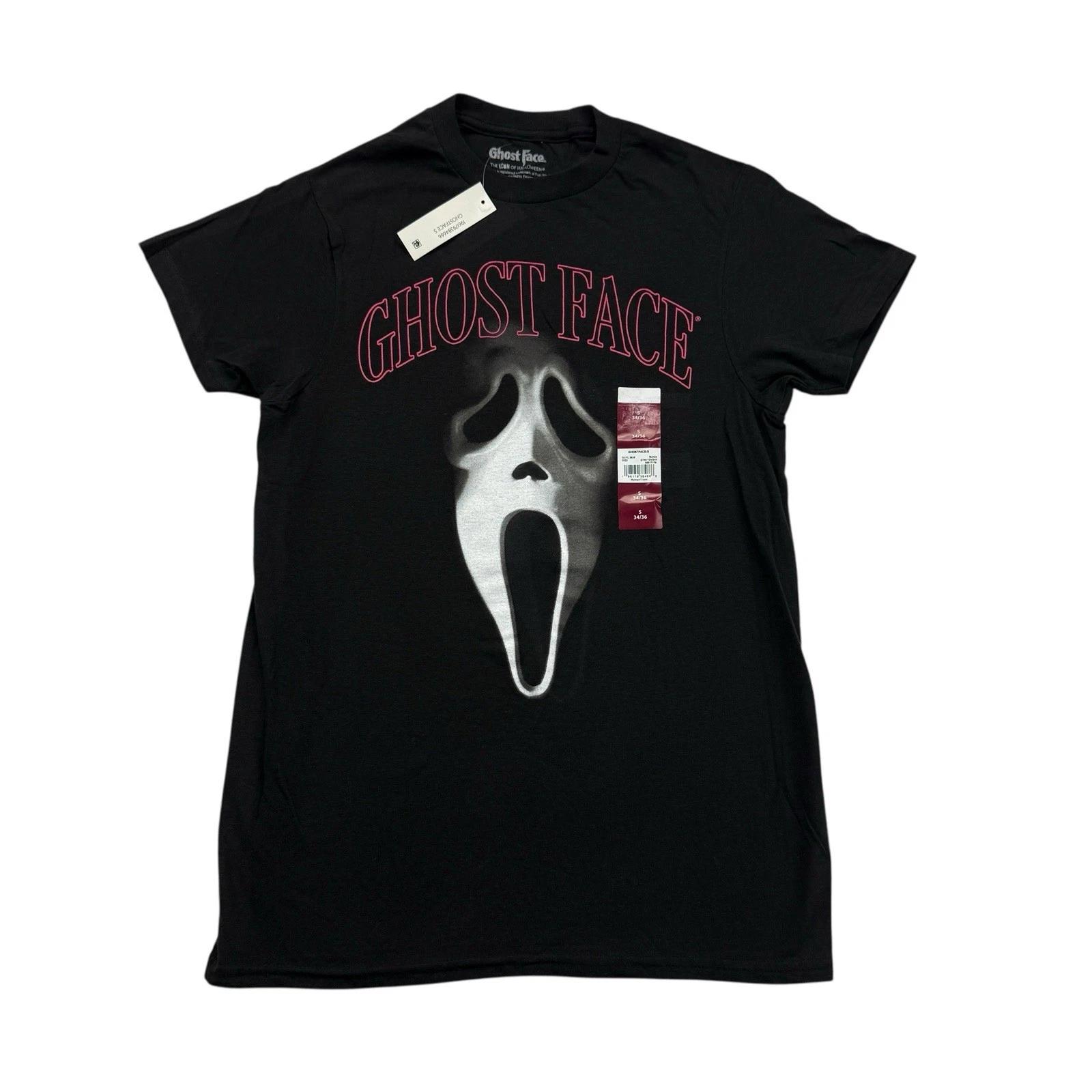 Scream Ghostface Shirt Mens Small S Black Short Sleeve Horror Movie NWT L