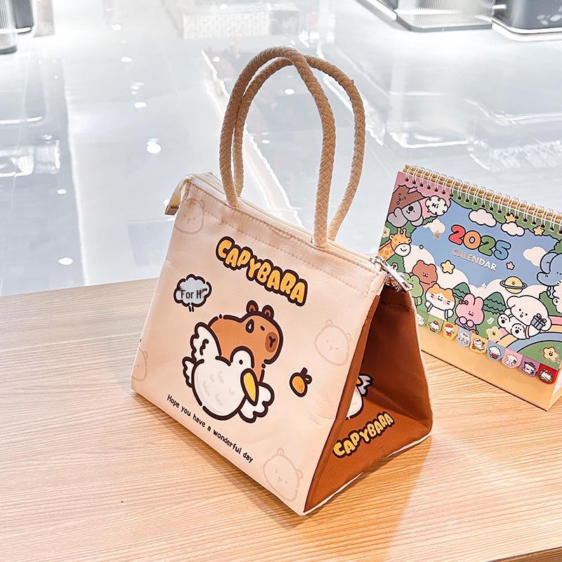 Large Capacity Cute Bento Lunch Bag - Insulated, Thickened, Portable for Students & Office Workers