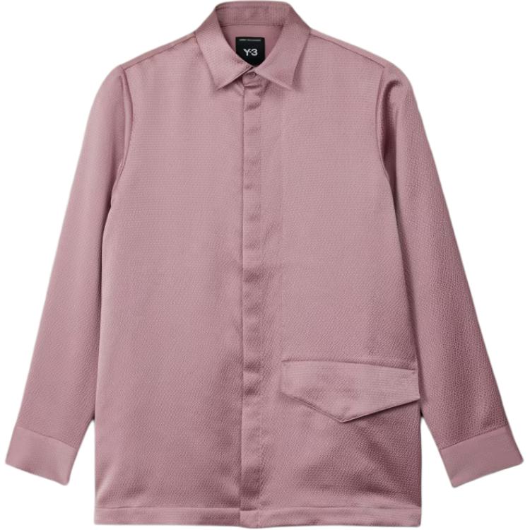 

Y-3 Solid Color Bubble Gauze Pointed Collar Button Long Sleeve Shirt Women shirts Pink JE3433 M