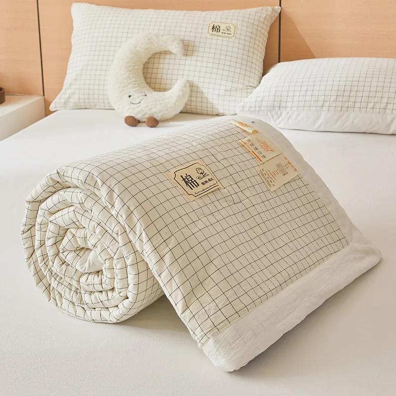 Summer Quilt - 100% Cotton Color Woven, Breathable & Skin-Friendly (No Print, Machine Washable)