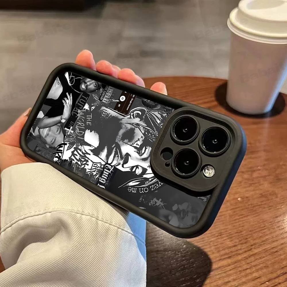 2Pac Hip Hop Singer Phone Case For IPhone 17 16 15 14 13 12 11 Pro Max Mini Plus Soft TPU Back Cover