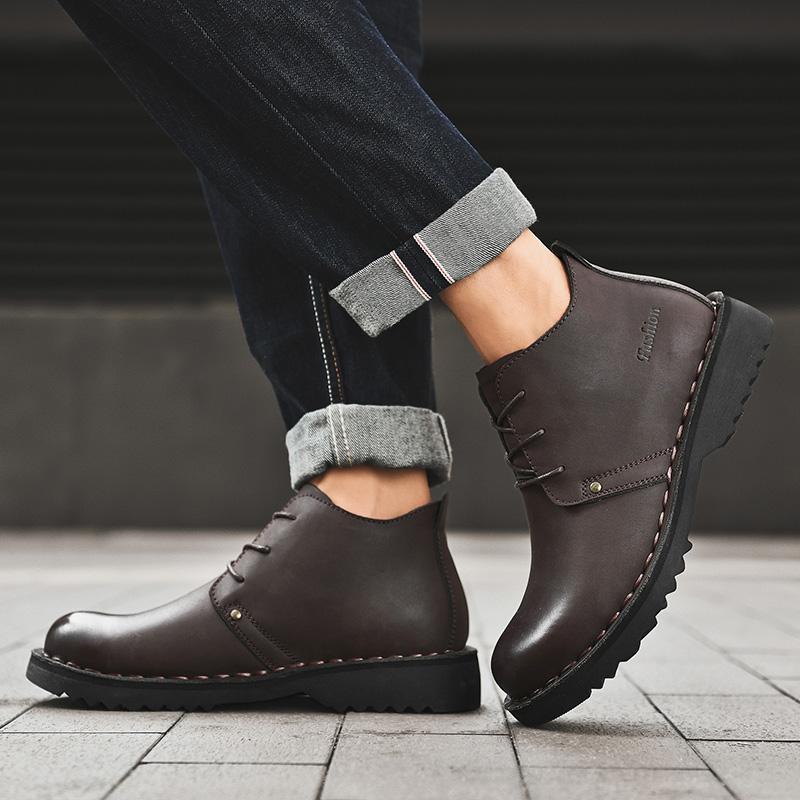 Buty robocze Golden Sapling dla mężczyzn, retro skórzane buty, wygodne platformy, płaskie buty rekreacyjne, klasyczne, outdoorowe, rekreacyjne, męskie buty