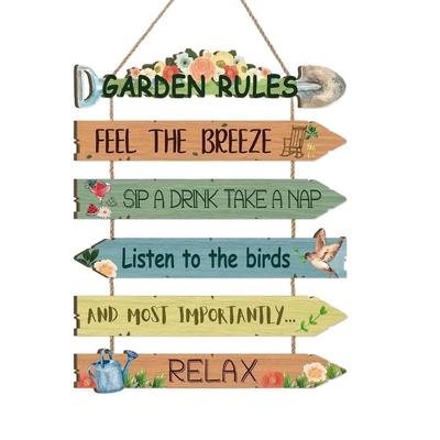 Panneau suspendu de jardin en bois Décor mural Plaque Prêt à suspendre Panneau suspendu de jardin Décor mural Plaque