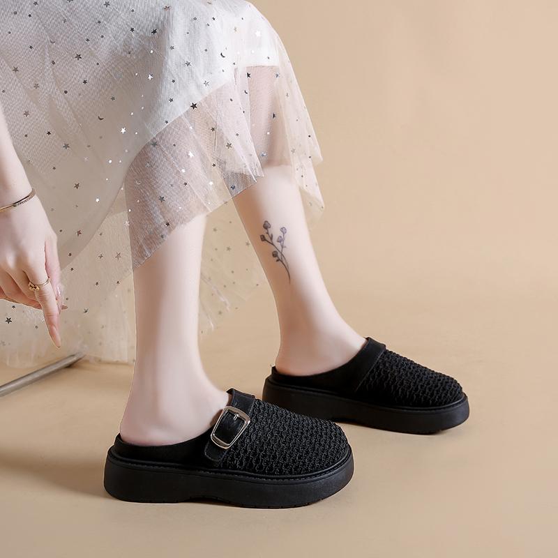 CRLAYDK Classic Womens Casual Slippers Mesh Hollow Out House Shoes Comfort Slip On Walking Mules Outdoor Backless Loafers