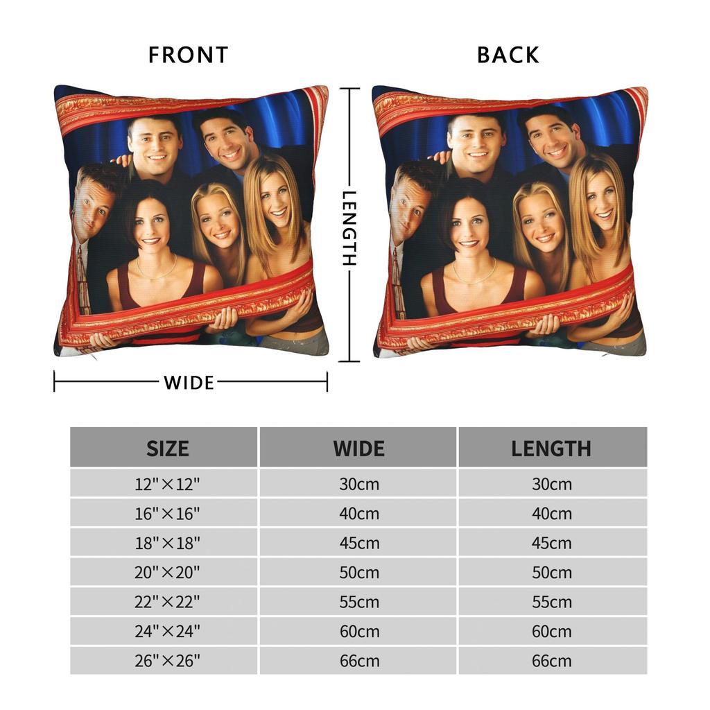 Friends TV Show Pillow Case  Comfy Pillow Cover For Office Car Home Decor Retro Trendy Pillowcases