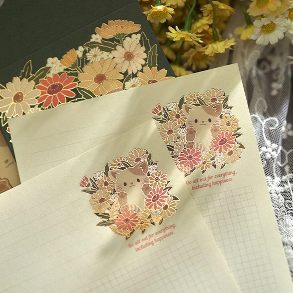 Multicolor Card Envelope Set Cartoon Animal Writing Paper with Envelopes  School Office Supplies