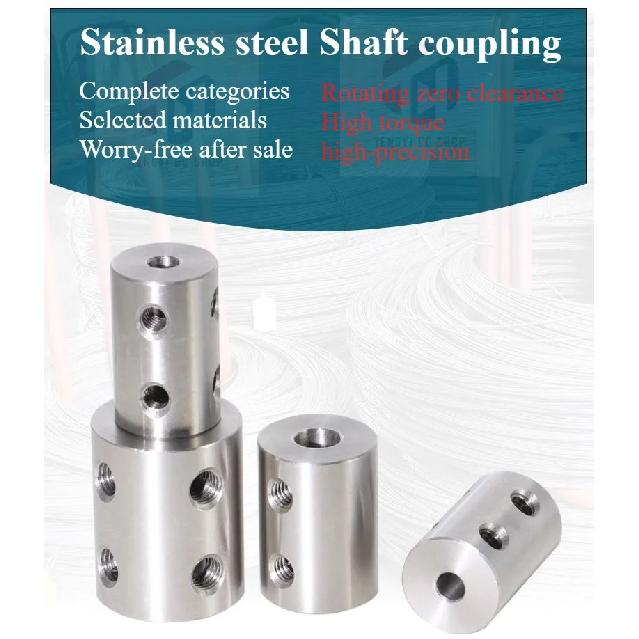 D25L30 10mm/11mm/12mm/12.7mm/13mm/14mm/15mm Stainless Steel Coupling Transmission Adapter Connector Double-hole Rigid Coupling