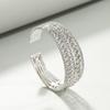 Multi - Layer Open Bangle Bracelet Full Rhinestone Stacked Cuff Jewelry for Women Silver Fashion