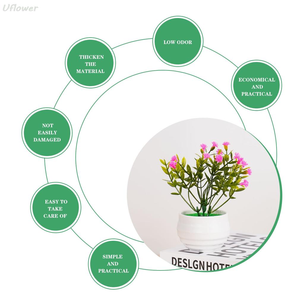 Mini Artificial Bonsai Plants Small Simulated Tree Pot Grass Fake Flowers Home Garden Office Table Room Decorative Ornaments