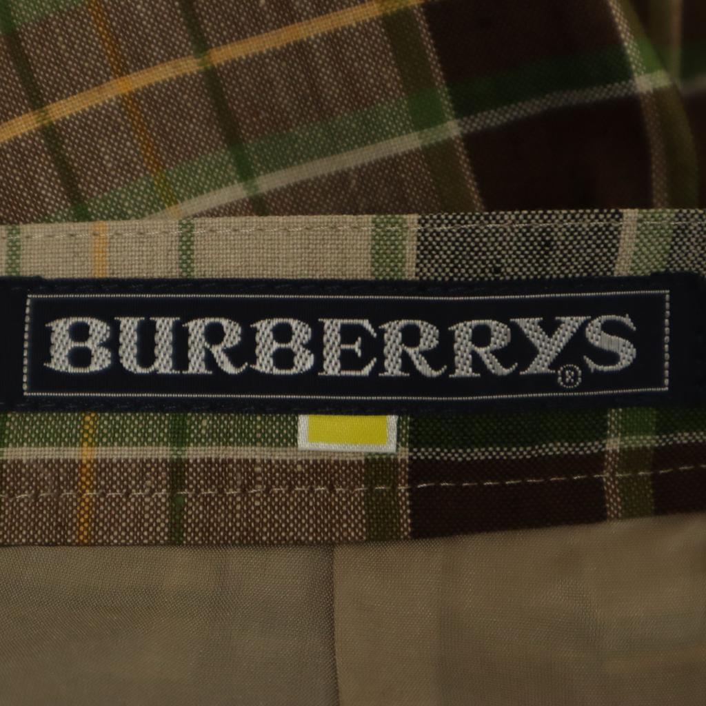 unused Burberrys 90s Linen Blend Old Check Pattern Mimole length Tight Skirt Women Used