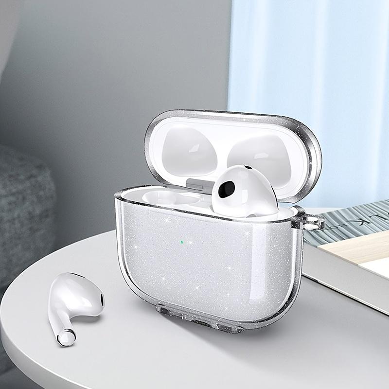 Luxe Bling Glitter Vlinder Transparante Oortelefoonhoes Voor Airpods Pro 2 Draadloze Cover Voor Air Pods 3 2 1 Headset Zachte Siliconen Doos For airpods pro2 sneeuw