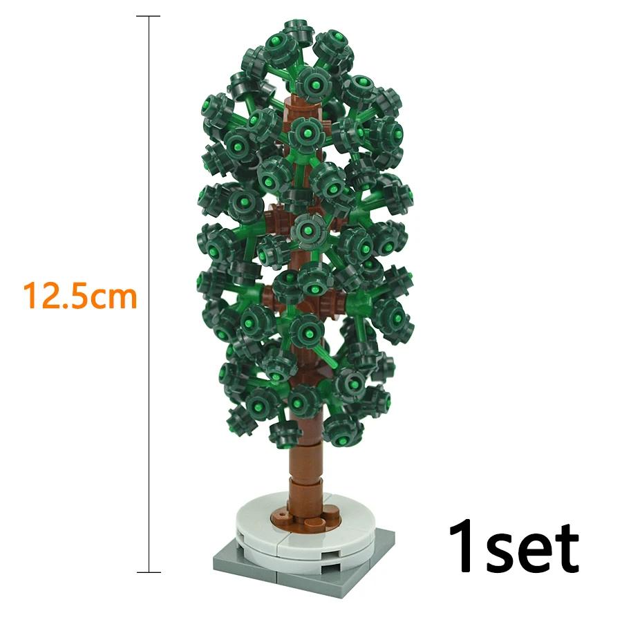MOC City Trees Building Blocks Pine Tree Plant Set Spruce Farm Street Scene Garden View Assembly 3778 Bricks Educational Kid Toy