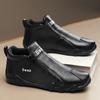 Men's Casual Leather Shoes Luxury Designer Men Ankle Boots Fashion Comfor Flats Outdoor Non Slip Men High Top Sneakers Moccasin