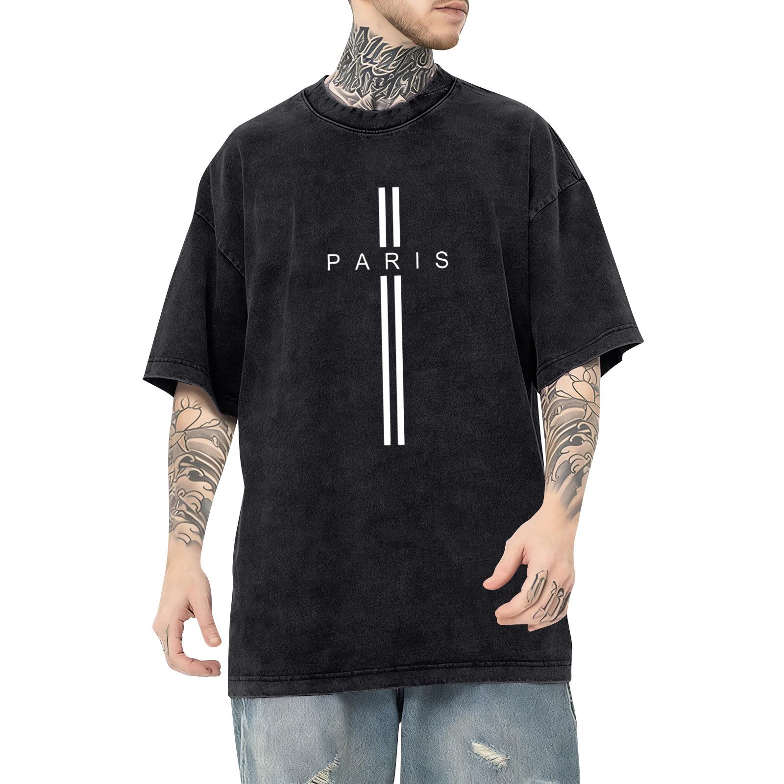 Men s Printed Round Neck T-shirt  Casual Sports Short Sleeved Shirt L