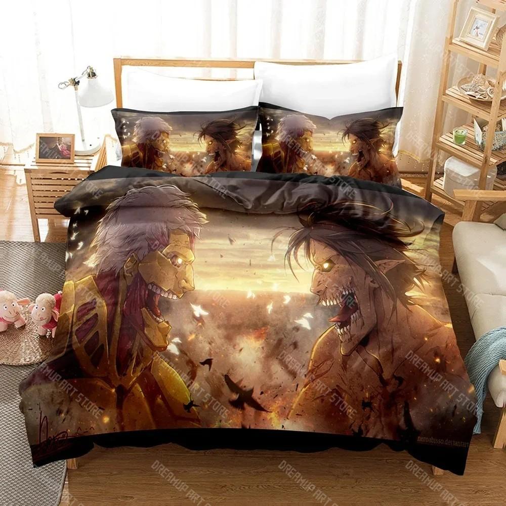 Fashion 3D Attack the Giant Bedding Sets Duvet Cover Set With Pillowcase Twin Full Queen King Bedclothes Bed Linen Home Textile