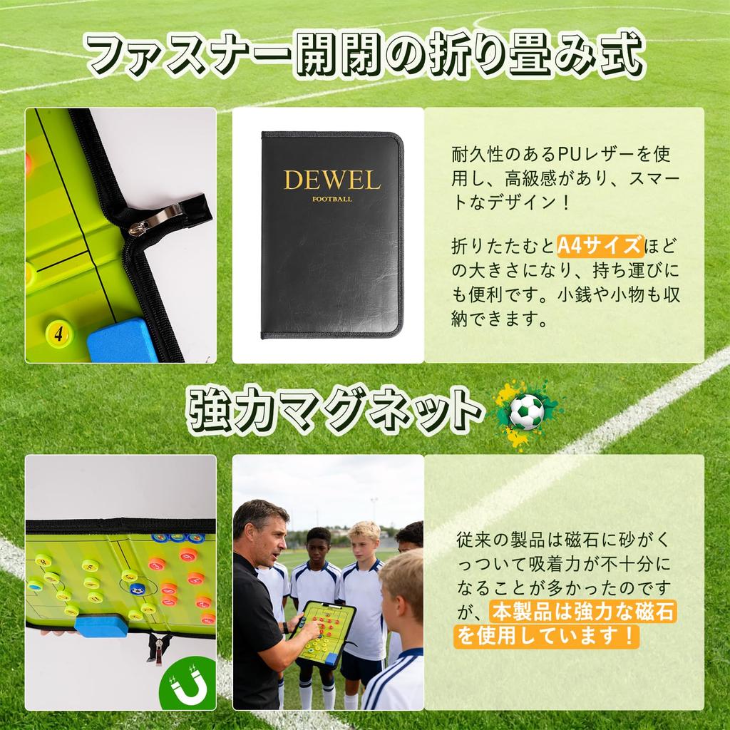 Soccer Board Strategy Board [Coach Recommended] Foldable Magnetic Compatible Tactics
