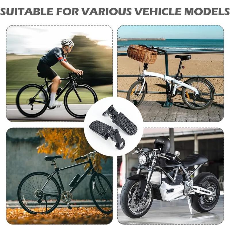 1 Ζεύγος Ποδαρών Ποδηλάτου, Ποδαρών Ποδηλάτου από Κράμα Αλουμινίου Αντιολισθητικών για Αναδιπλούμενο Ποδήλατο και Ποδήλατο Βουνού Ανθεκτικό