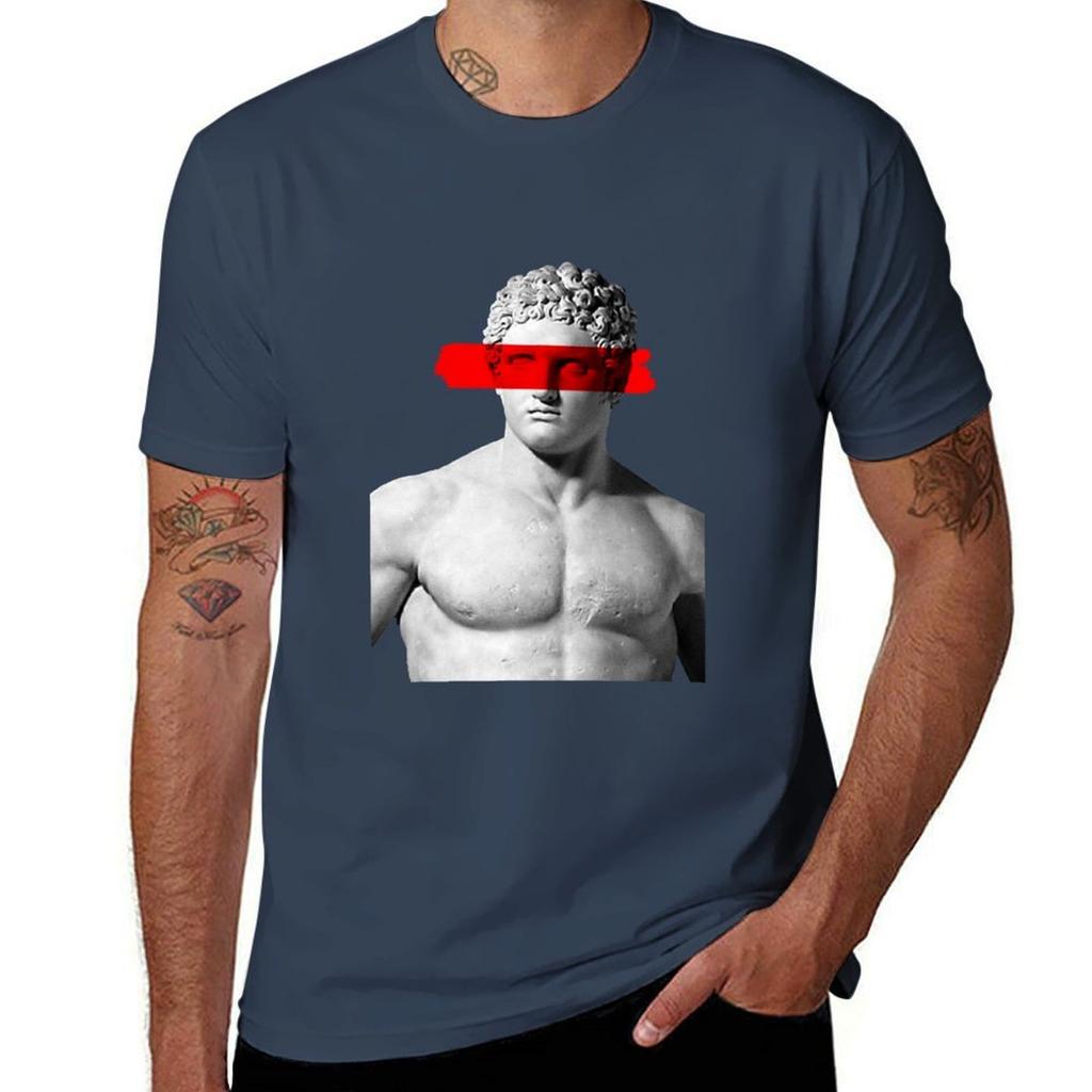 Rounisex Statue With Red Paint  1 Tshirt Street Style Casual Tee Shirt Tshirt