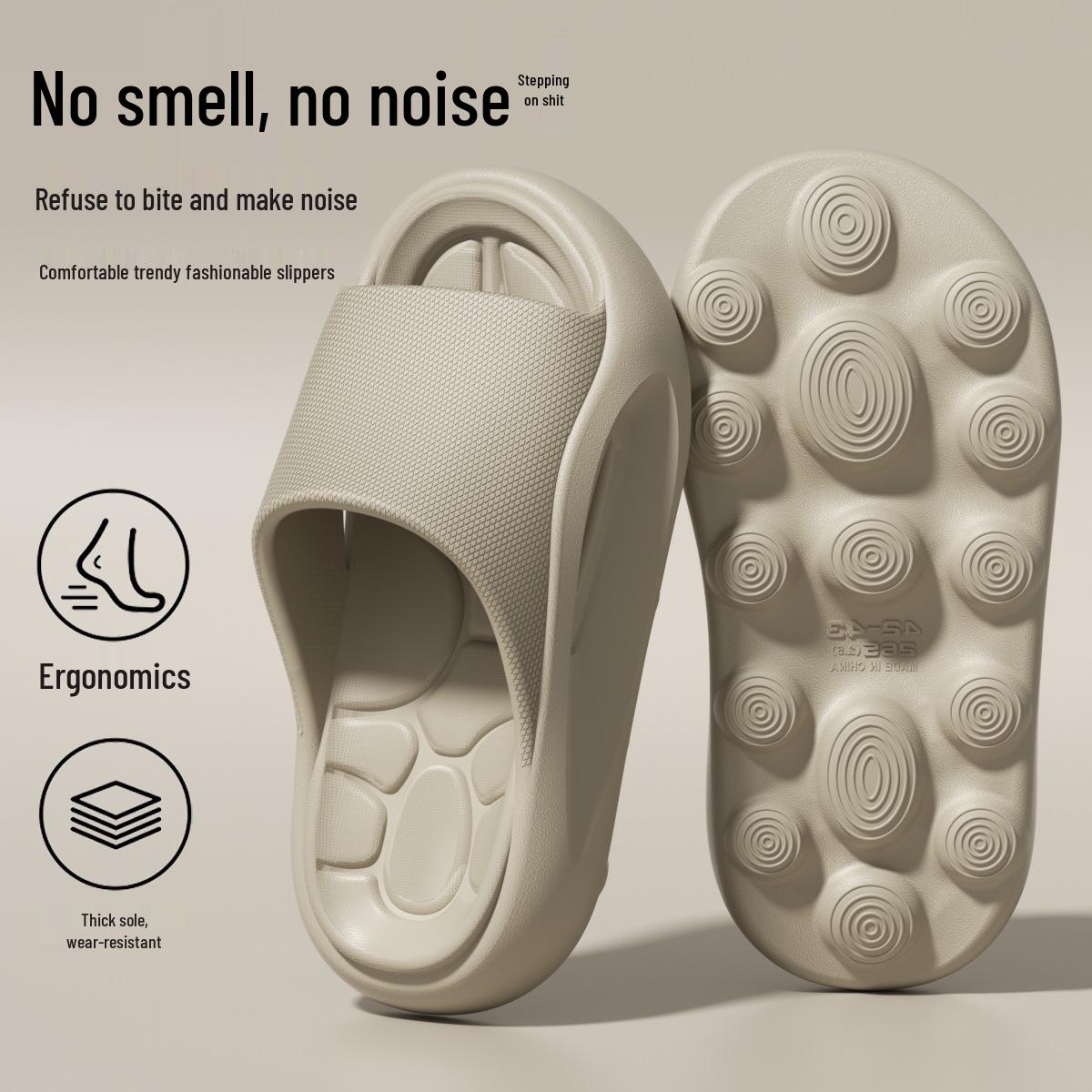 2026 Spring/Summer Soft Sole Non-Slip EVA Slippers for Men and Women - Indoor/Outdoor Wear 38-39 коричневый