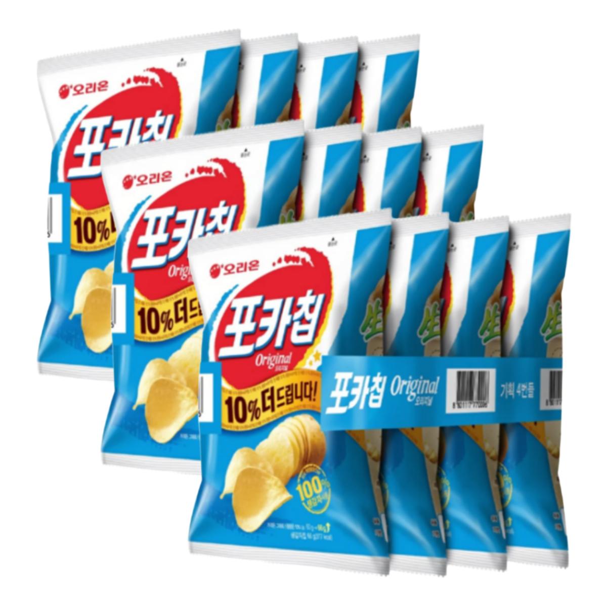 Orion Pocachip Original Potato Chips Crispy Savory Snack 456g (38g x 4 pcs x 3 Packs)