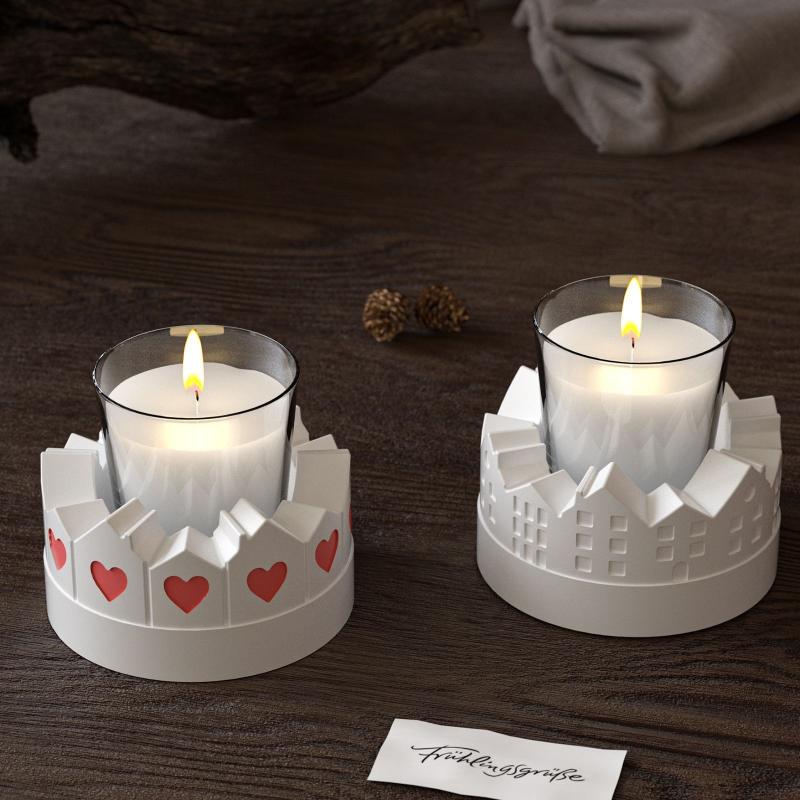 3D Castle House Shaped Candle Holder Silicone Mold DIY Hollow Design Candlestick Gypsum & Tea Lamp Resin Crafts Home Decoration