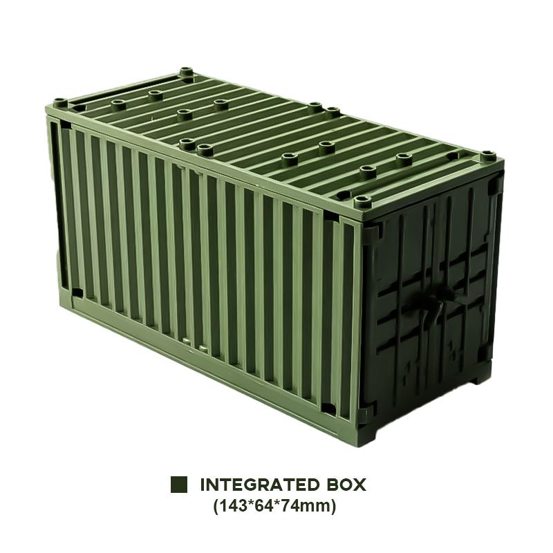 Military Container Weapon Boxes Bricks Accessories Scene World War 2 WW2 Army Soldiers SWAT Building Blocks Bricks Children Toys