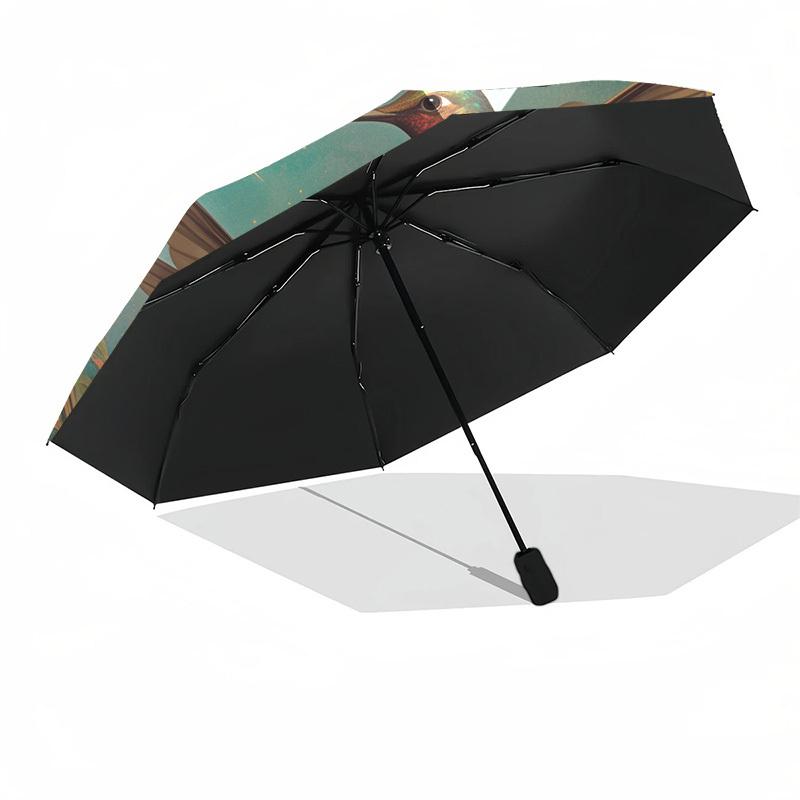1pc Hummingbird Garden Artwork Umbrella with Plastic Handle,Suitable for All Seasons Home Travel Outdoor UmbrellaDD504