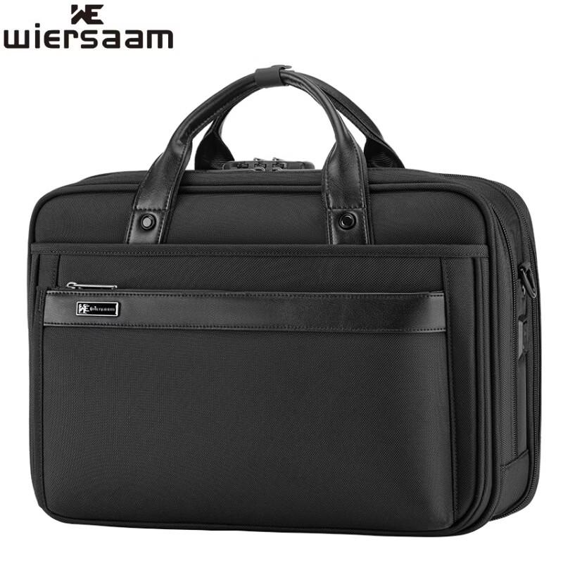 WIERSAAM Men s Business Laptop Briefcase with Password Lock