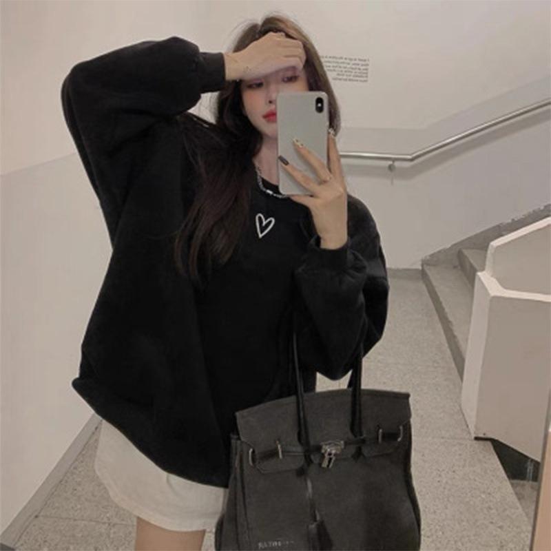 ThinFleece Spring Autumn Winter Loose Hoodie Women Lazy Style Korean Couple Wear Jacket Base Layer Top 2XL 2130₽
