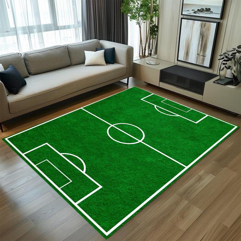 Football Field Carpet Mat Rug Home Decoration Living Room Bedroom Floor Decor Soccer Sports Game Non Slip Rugs Bedroom Decor