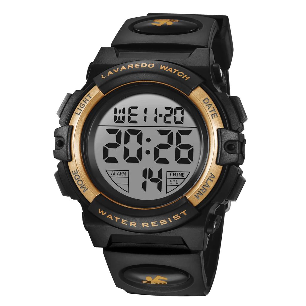 Kinder Sportuhr Digital Jungen Wasserdicht Wasserdicht bis 50° LED Schulanfang Geburtstagsgeschenk inkl. Bedienungsanleitung