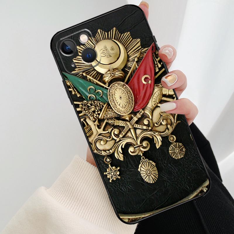 Ottoman Empire Coat Of Arms Phone Case For iPhone 11 12 13 14 15 16 Pro Max Mini X XR XS Max Plus Cover Funda