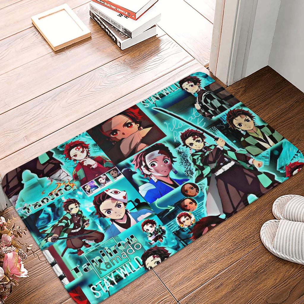 Demon Slayer Doormat Mat Anti-Slip Anime Giyu Tomioka Kitchen Bathroom Living Room Rug Carpet 40*60cm