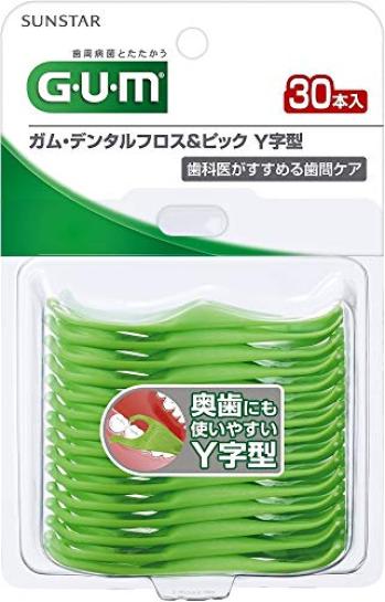 

Набор из 6 зубных нитей Sunstar Gum Dental Floss Pick, принадлежности для чистки межзубных промежутков GUM [распродажа набора] и Y-образные (30 штук)