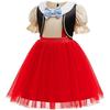 Pinocchio Girls 2-Piece Dress Set Party Princess Gown Red