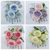 Artificial 5-Head Persian Peony & Small Roses Bouquet for Wedding & Home Decor