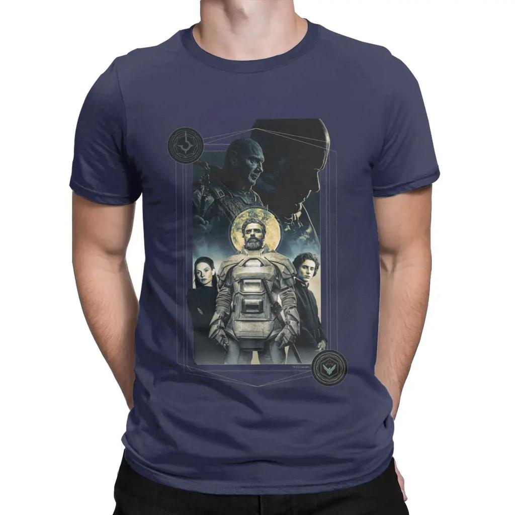 Dune Atreides Character Portrait t shirt for Leisure 100% Cotton Tees Round Neck Short Sleeve T Shirts Graphic Clothes
