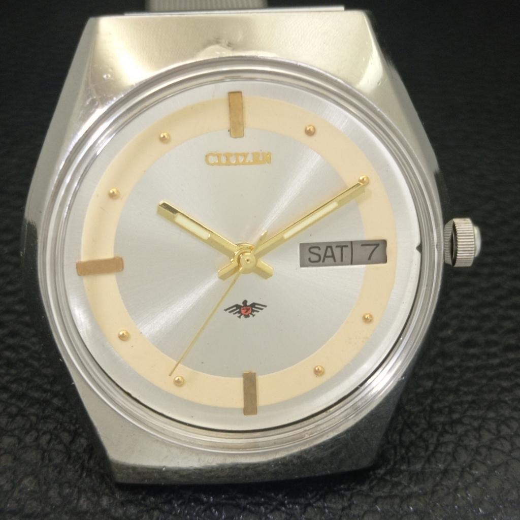 AUTOMATIC VINTAGE CITIZEN 8200 JAPAN MENS SILVER COLOR DIAL WATCH a702747-1 R210-a702747