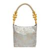 Simple Large Capacity Chinese Style Handbag Bead Sweet Embroidery Shoulder Bag Butterfly French Retro Underarm Bag Travel