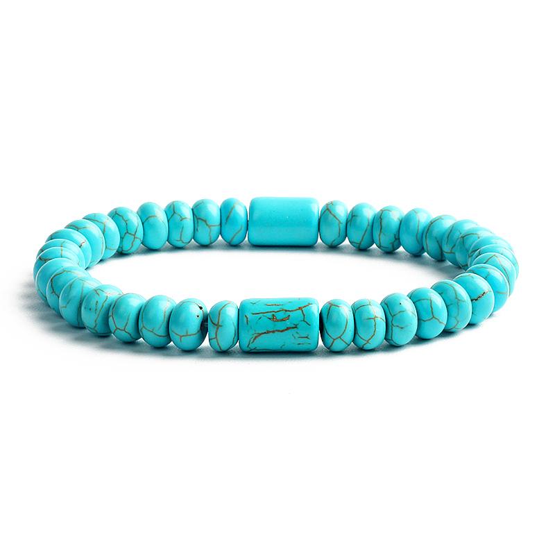 Bohemian Turquoises Beads Bracelets for Women Reiki Nature Stone Cube Cylinder Irregular Bracelets Healing Healthcare Jewelry
