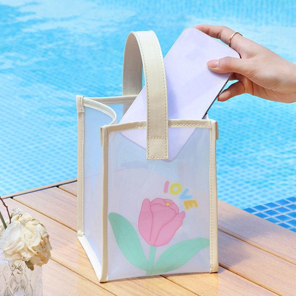 Transparent Bag Summer Travel Portable Swimming PVC Jelly Beach Bag Large Capacity Shoulder Bag Tote Bags