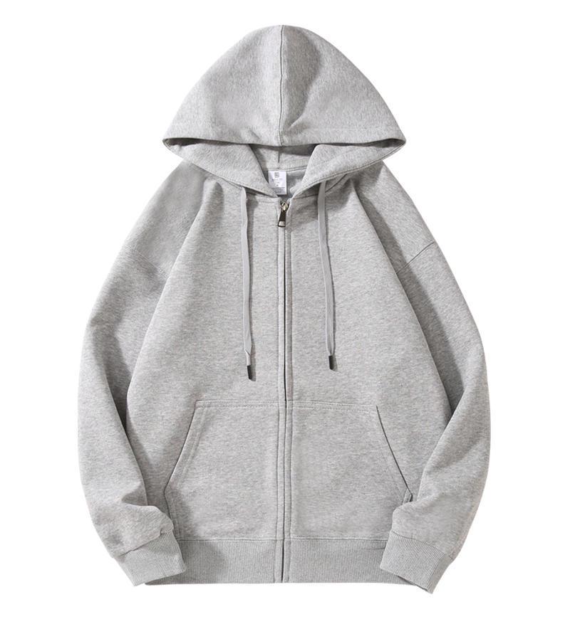 Women's Loose Fit Hooded Sweatshirt: Sporty Zipper Jacket, Long Sleeve, 2024 Autumn/Winter Collection, Customizable Hoodie.