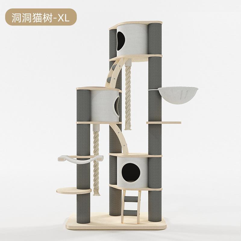 High Quality Large Solid Wood Cat Tree Interactive Interactive Scratcher Sustainable Cat Toy