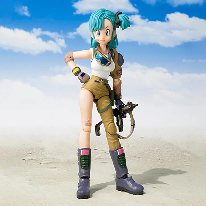 13.5cm SHF Anime Dragon Ball Figures Bulma Action Figure Movable PVC Collection Doll Bulma Figurine Model Toys for Child's Gifts
