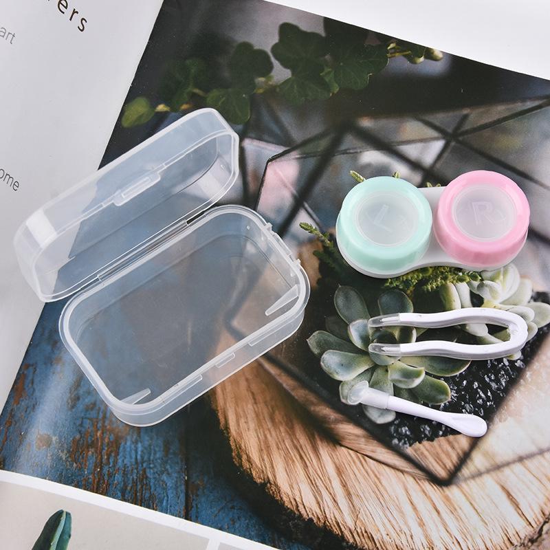 Compact Transparent Dual-Compartment Box for Contact Lens and Accessories