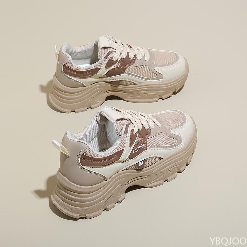 New autumn versatile women's shoes thick sole increased height ultra light durable breathable sports mesh shoes for women