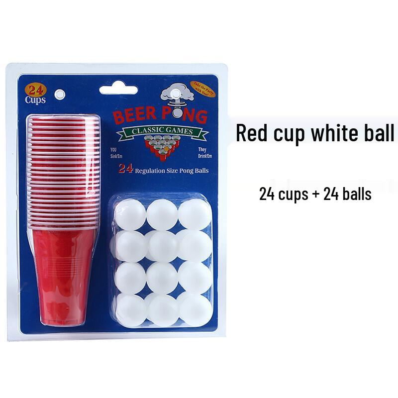 American Two-Color 16oz Party Beer Pong Cups - Disposable Plastic Table Tennis Cups